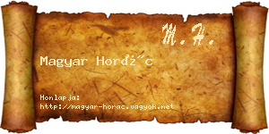 Magyar Horác névjegykártya